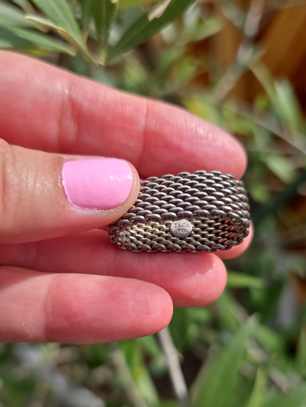 Tiffany & Co. Woven Somerset  Mesh Sterling Silver Ring